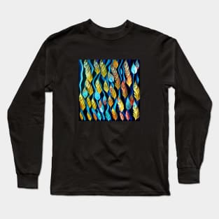 Wavy Feathers and Leaves Long Sleeve T-Shirt